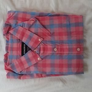 Bonobos button down shirt, pink/blue, size M slim